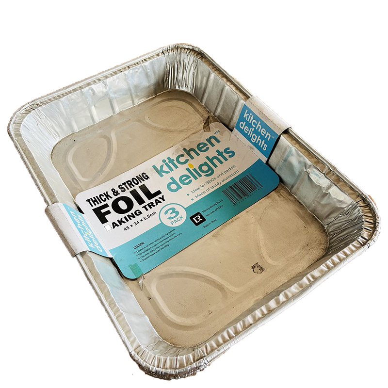 PK3 LARGE RECTANGLE FOIL TRAY 45*34*6.5CM image 0