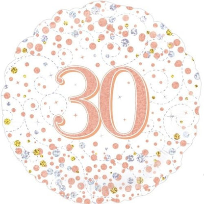 Foil Balloon 45cm Sparkling Fizz Rose Gold #30