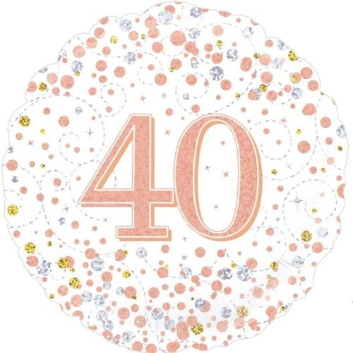 Foil Balloon 45cm Sparkling Fizz Rose Gold #40
