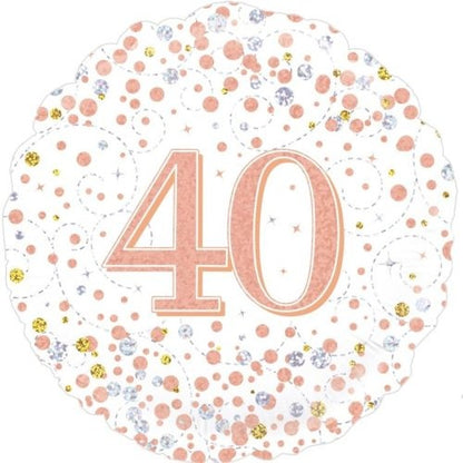 Foil Balloon 45cm Sparkling Fizz Rose Gold #40