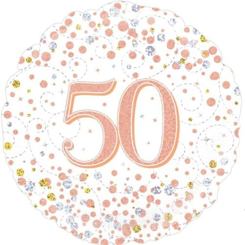Foil Balloon 45cm Sparkling Fizz Rose Gold #50