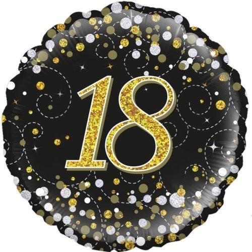 Foil Balloon 45cm Sparkling Fizz Black #18
