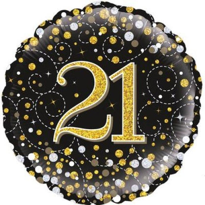 Foil Balloon 45cm Sparkling Fizz Black #21