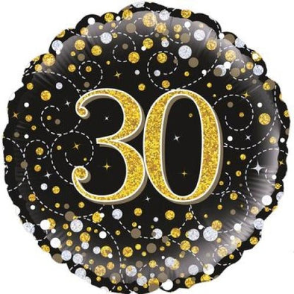 Foil Balloon 45cm Sparkling Fizz Black #30
