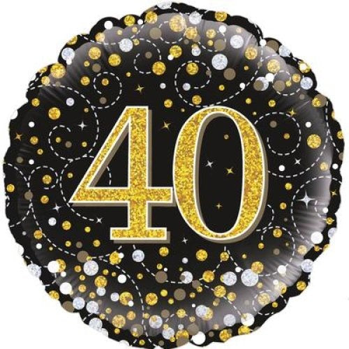 Foil Balloon 45cm Sparkling Fizz Black #40