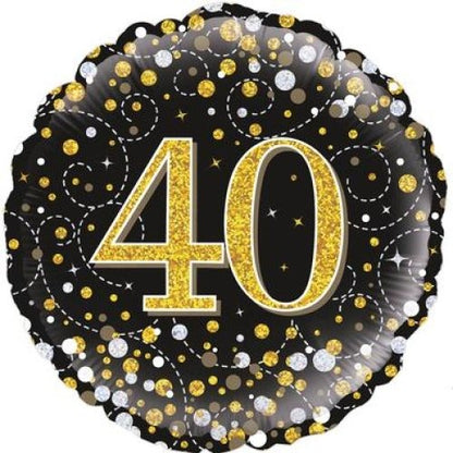 Foil Balloon 45cm Sparkling Fizz Black #40