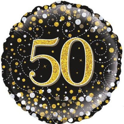 Foil Balloon 45cm Sparkling Fizz Black #50