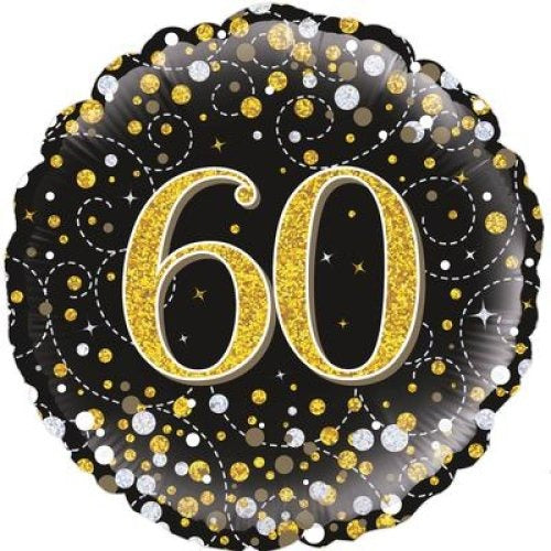 Foil Balloon 45cm Sparkling Fizz Black #60
