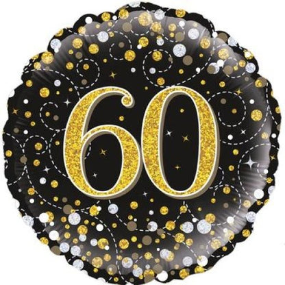 Foil Balloon 45cm Sparkling Fizz Black #60