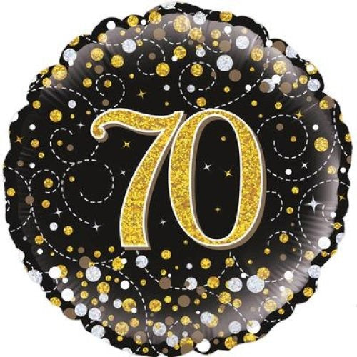 Foil Balloon 45cm Sparkling Fizz Black #70
