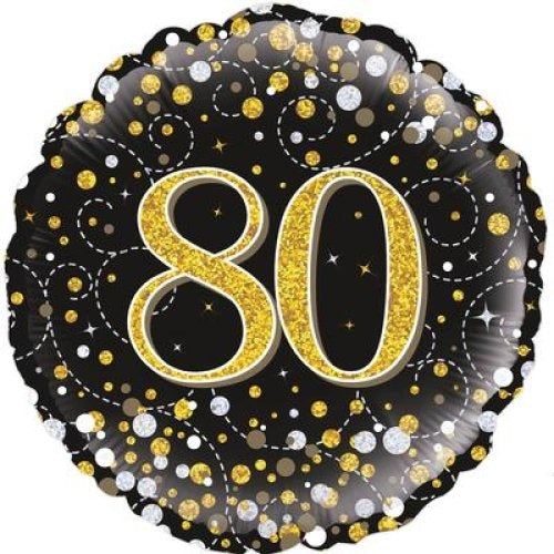 Foil Balloon 45cm Sparkling Fizz Black #80