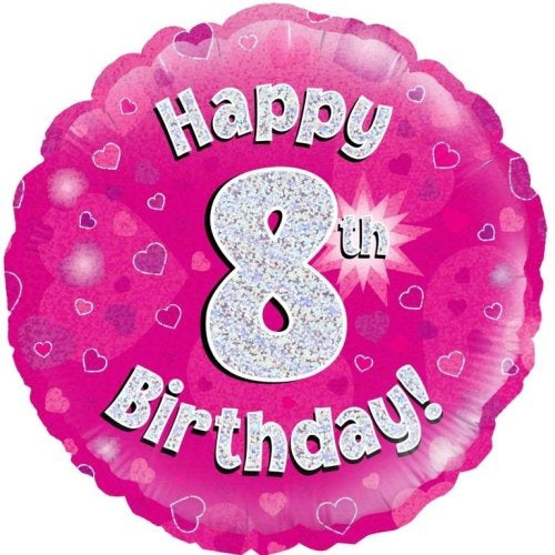 Foil Balloon 45cm Pink Holo Happy Birthday #8