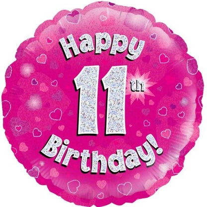 Foil Balloon 45cm Pink Holo Happy Birthday #11
