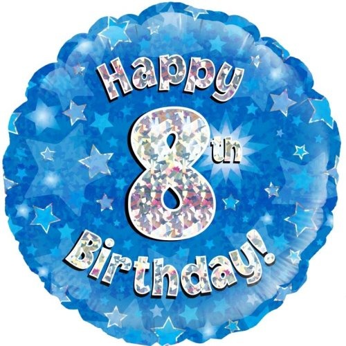 Foil Balloon 45cm Blue Holo Happy Birthday #8