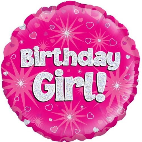 Foil Balloon 45cm Hbd Birthday Girl