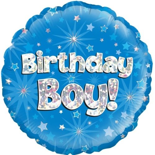 Foil Balloon 45cm Hbd Birthday Boy