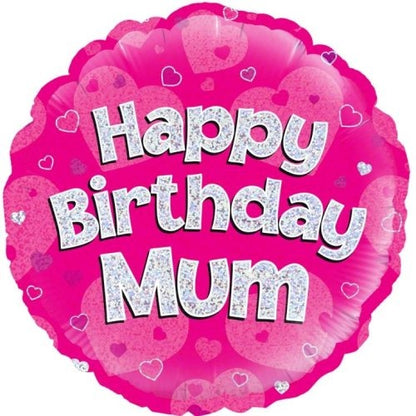 Foil Balloon 45cm Hbd Pink Mum