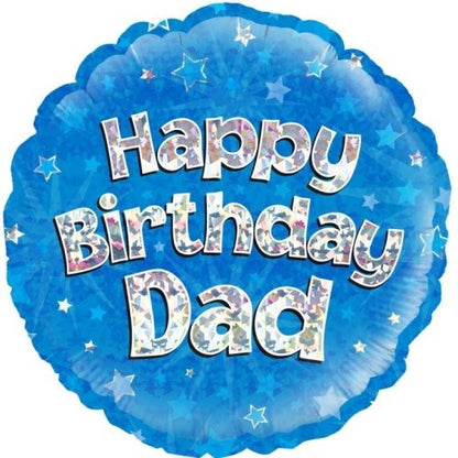 Foil Balloon 45cm Hbd Blue Dad