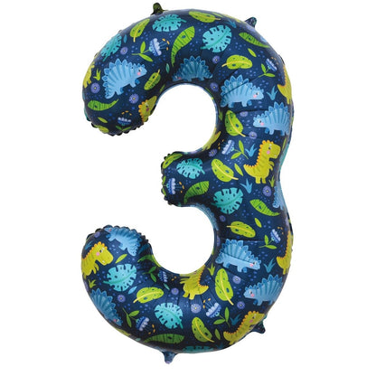 34" NUMERAL FOIL BALLOON  - DINO #3