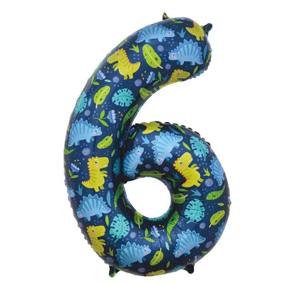 34" NUMERAL FOIL BALLOON  - DINO #6