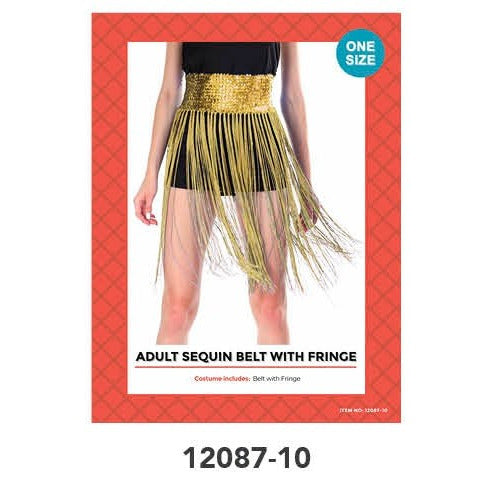 Sequin Belt with Fringing (Gold) image 0