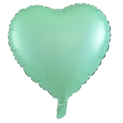 Foil Balloon 45cm Decrotexheart Matt Mint