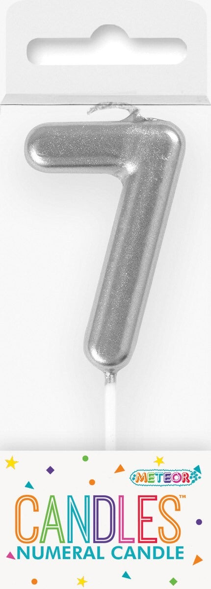 MINI SILVER NUMERAL CANDLE - 7 image 0
