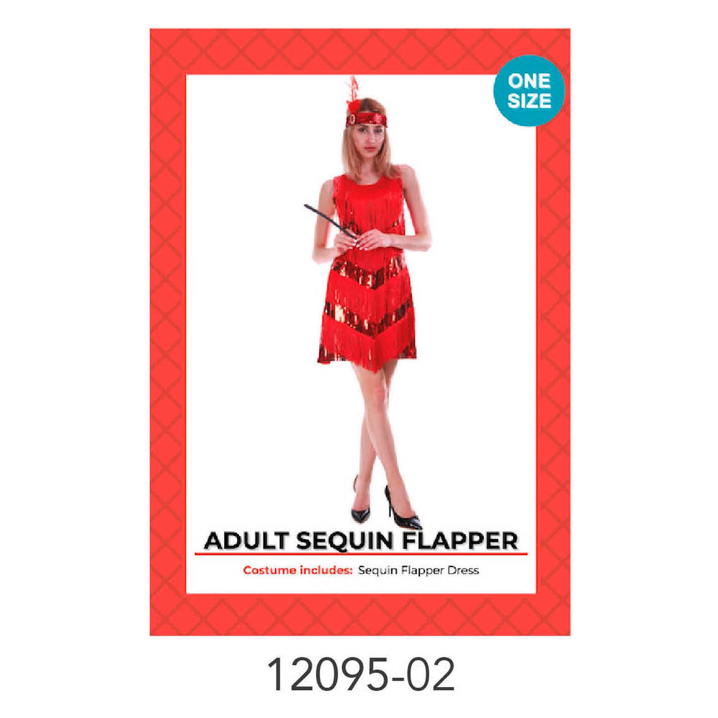 Adult Deluxe Sequin Flapper costume (Red) image 0