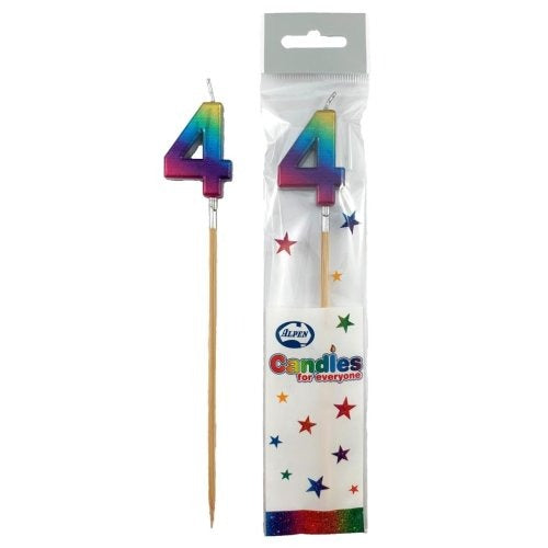 CANDLE RAINBOW METALLIC LONG STICK #4 image 0