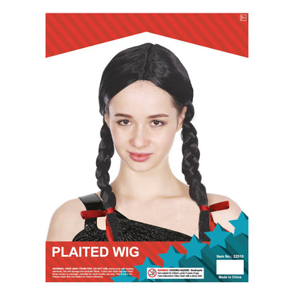 Long Plaited Wig Black image 0
