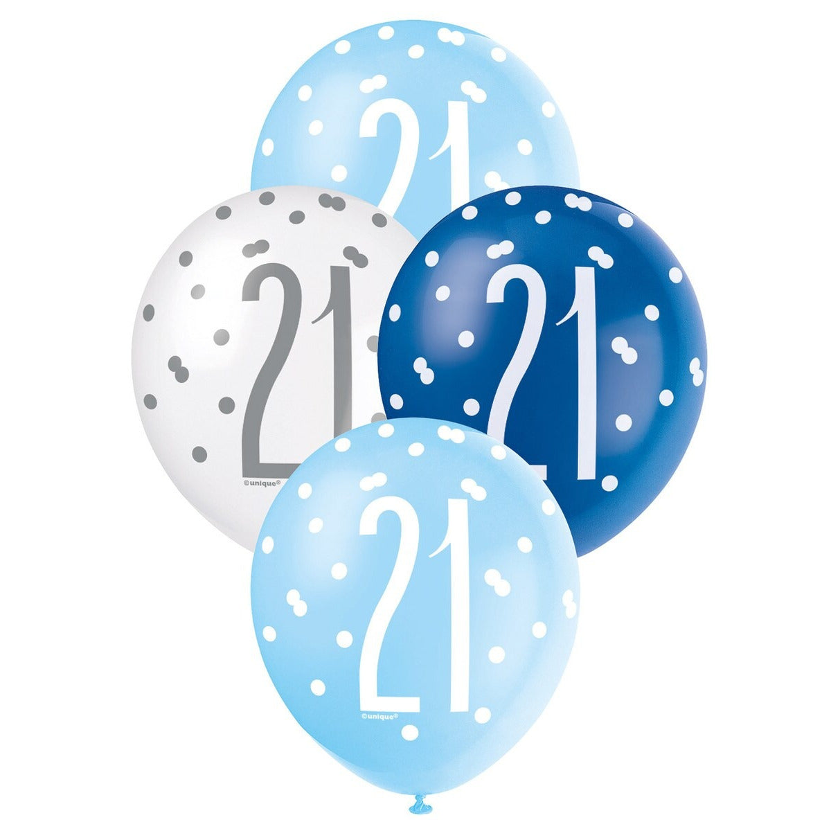 Blue & White Assorted 30cm Latex Balloons - 21 image 0