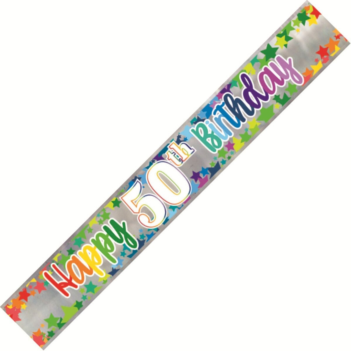 RAINBOW STAR 50 FOIL BANNER 9ft image 0