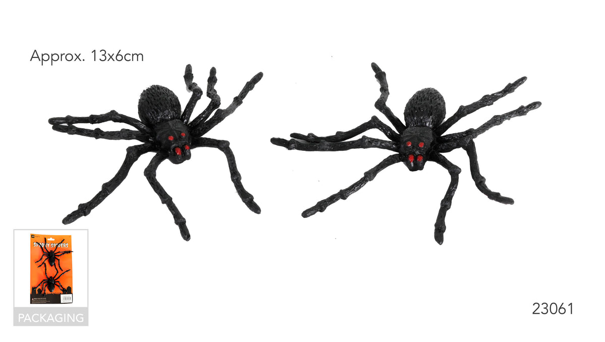 Plastic Spider 2pk (13x6cm)