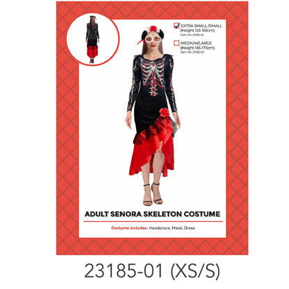 Adult Spanish Skeleton Girl Costume XS/S