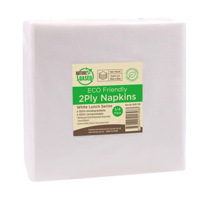 100PK White Paper Napkins (Lunch Series) - 33CM X 33CM