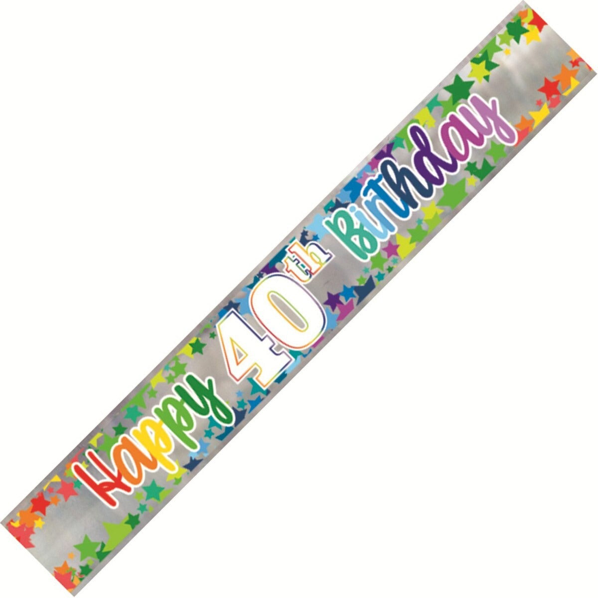 RAINBOW STAR 40 FOIL BANNER 9ft image 0