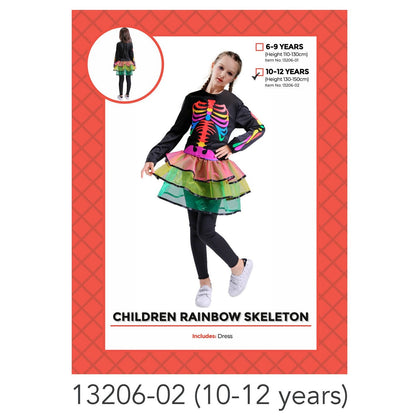 Children Rainbow Skeleton Costume 10-12 years image 0
