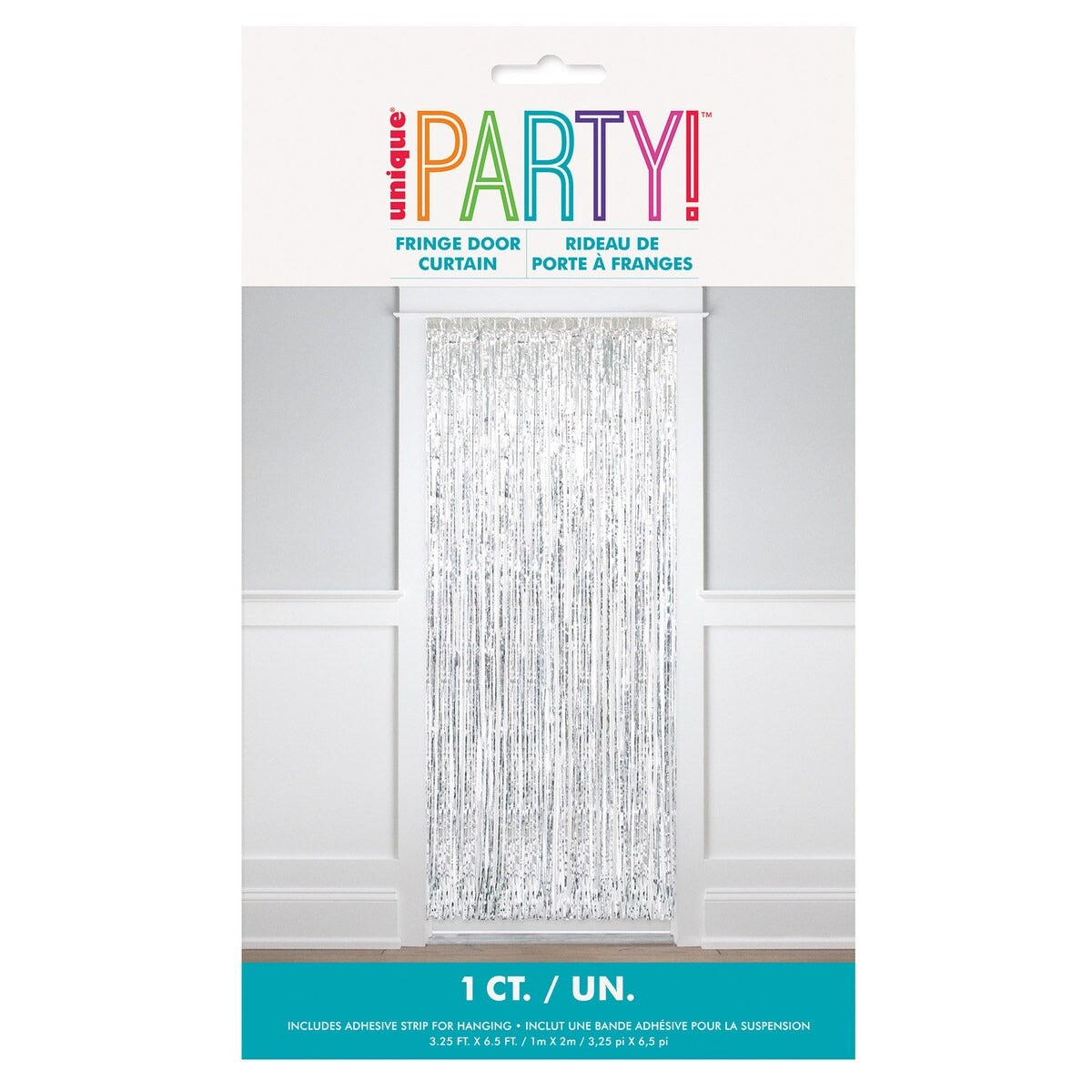Silver Fringe Door Curtain 1m x 2m image 0