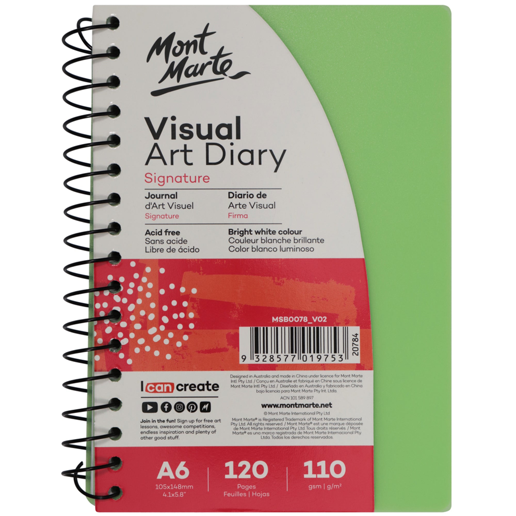 Visual Art Diary PP Coloured Cover A6 image 0