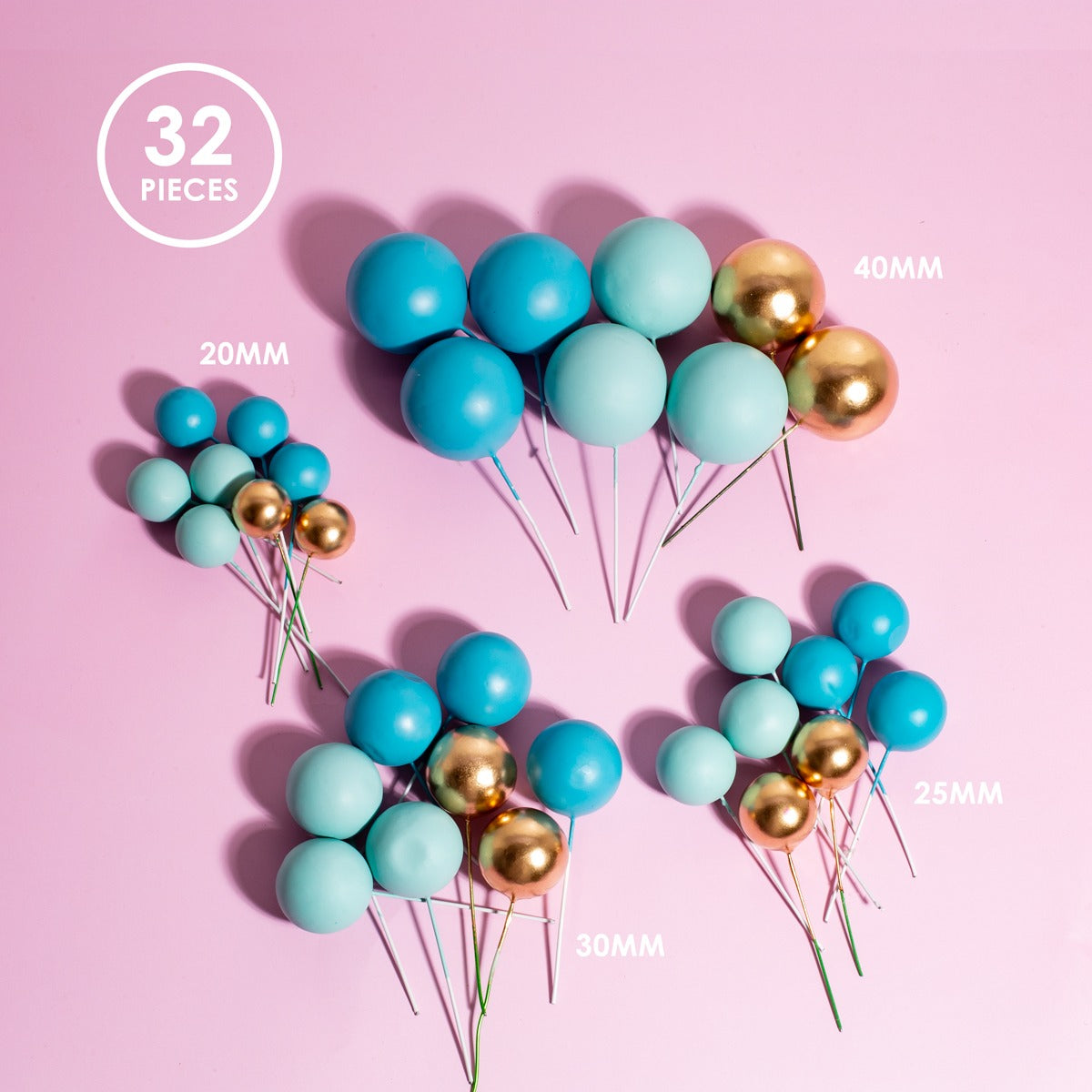SPRINKS 32 Cake Ball Toppers - BOLD IN BLUE image 0