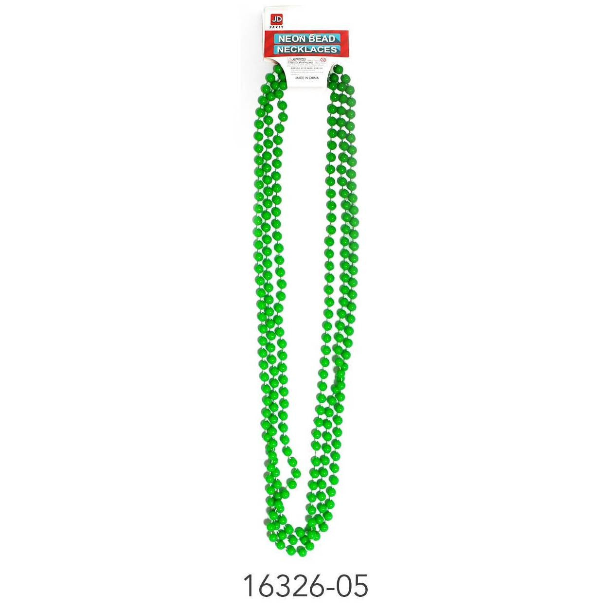 Neon Beaded Necklace (Green)3pk image 0