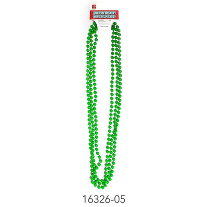 Neon Beaded Necklace (Green)3pk image 0