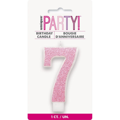 NUMERAL CANDLE 7 - PINK image 0