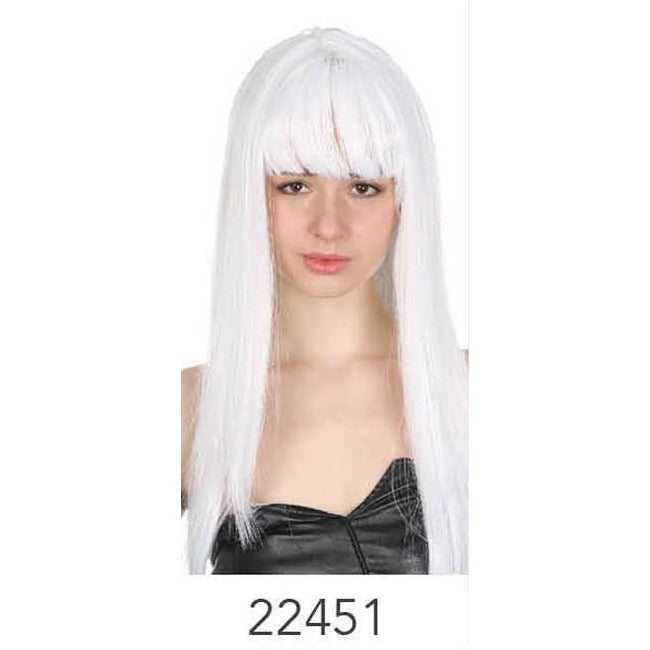 Long Wig with Fringe White image 0