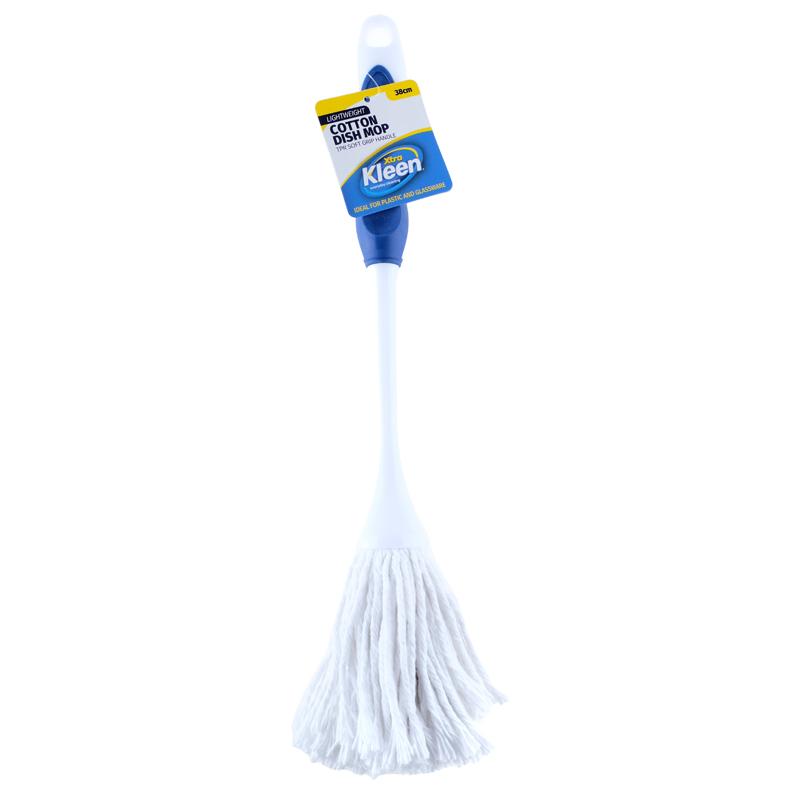 Dish Mop Cotton Head with TPR and Plastic Handle - 38cm