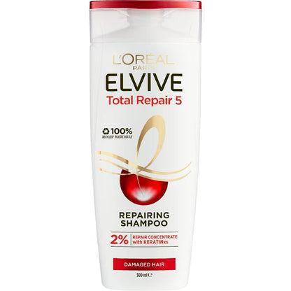 LOREAL 300mL SHAMPOO REPAIRING TOTAL 5 DAMAGED HAIR