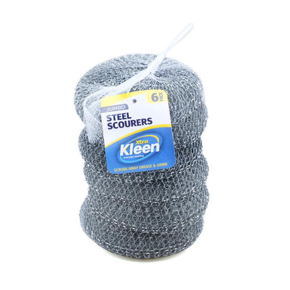Jumbo Steel Scourer 6pk - ?9cm - 20g/pc
