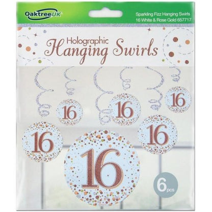 Sparkling Fizz Rose Gold Hanging Swirl #16 image 0