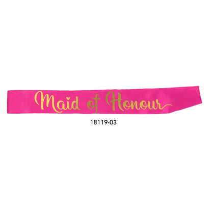 Party Sash (Maid of honour-Hot Pink) image 0