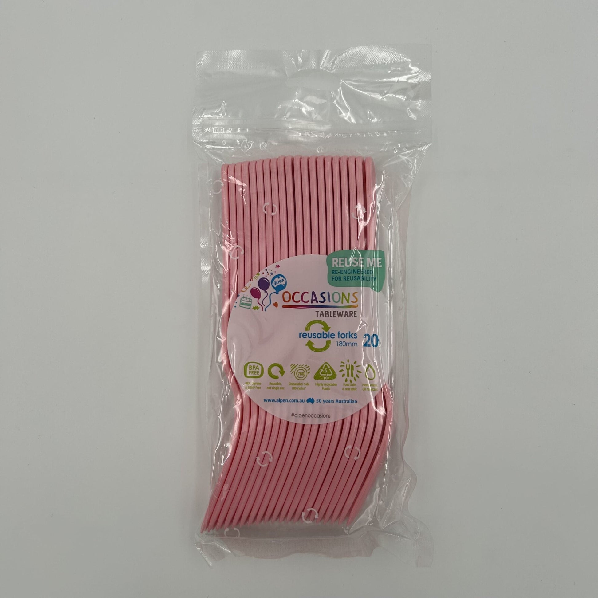 Light Pink Plastic Fork Pack 20 image 0